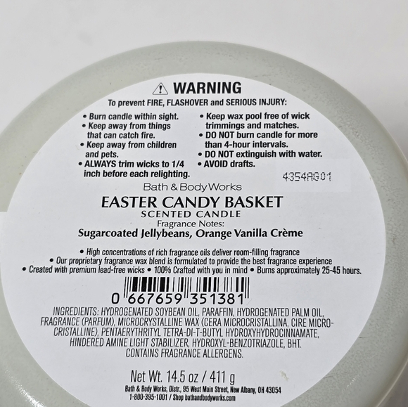 Bath & Body Works Easter Candy Basket 3 Wick Candle Ceramic Shimmer Lid New - Picture 4 of 4